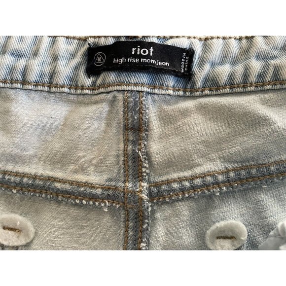 MISGUIDED Riot High Rise Mom Jean Ultra Distressed Ripped Denim Jeans 36 - Picture 4 of 5